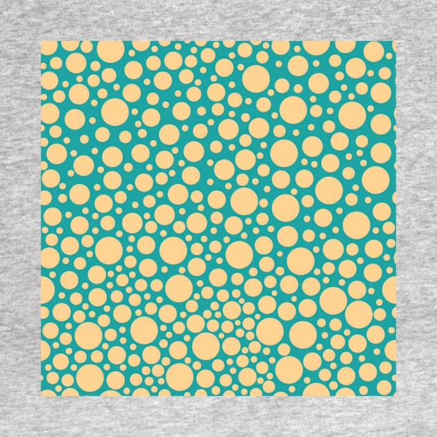 blue and beige Bubbles pattern by opooqodesign